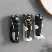 Soporte de pared para rasuradora y cepillo de dientes, estante de almacenamiento, negro, organizador de baño