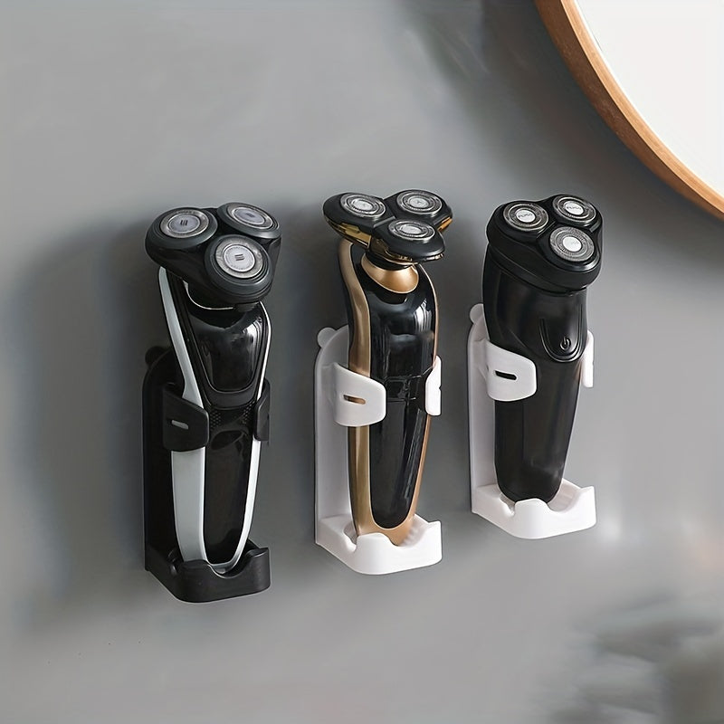 Soporte de pared para rasuradora y cepillo de dientes, estante de almacenamiento, negro, organizador de baño