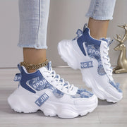 Women's High-Top Sneakers Breathable Fabric EVA Sole All-Season Lightweight