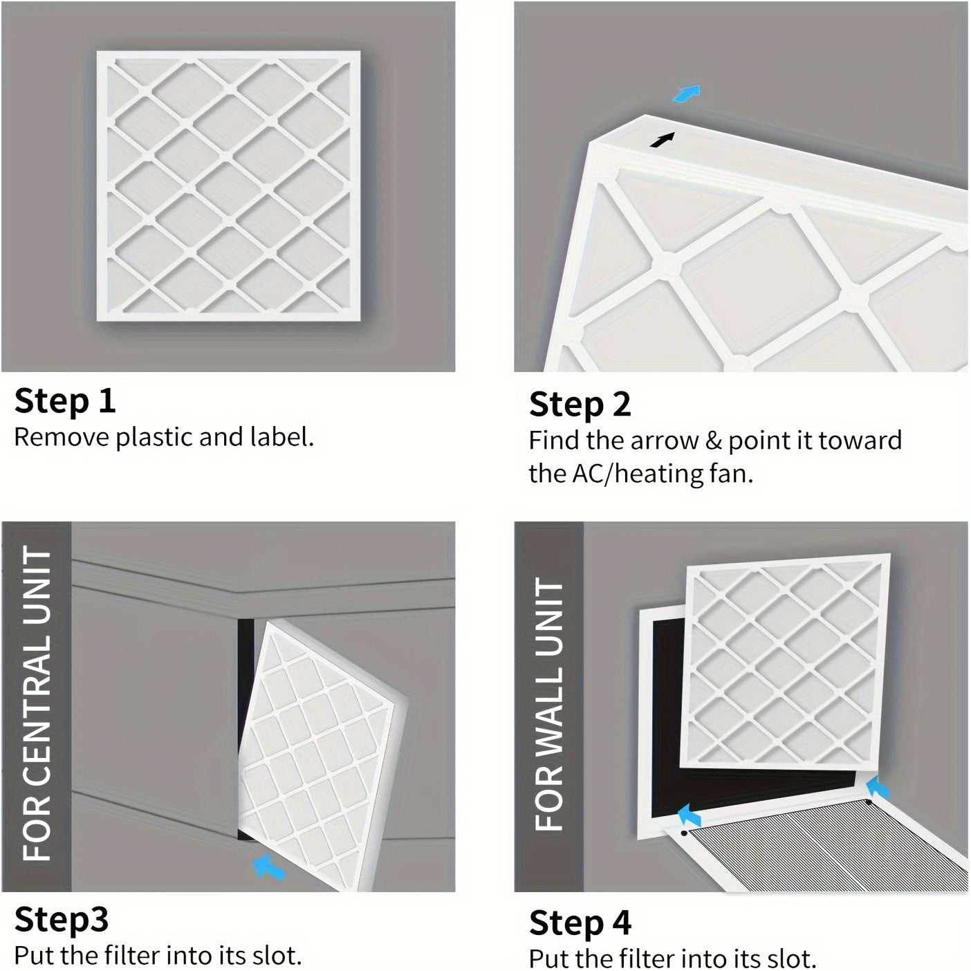 4 ta MERV 13 qiyshiq havo filtrlari to'plami, 50.8x50.8 sm - AC va pech uchun ideal, kuchli qattiq qog'oz ramka va metall mustahkamlash, yuqori samaradorlik