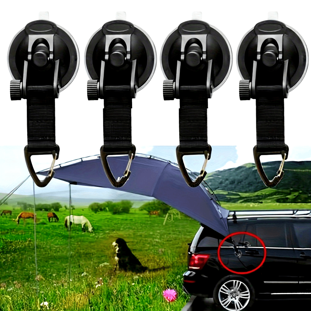 4Pcs Heavy Duty Suction Cups With Clips Camping Tie Down Tarp Accessory