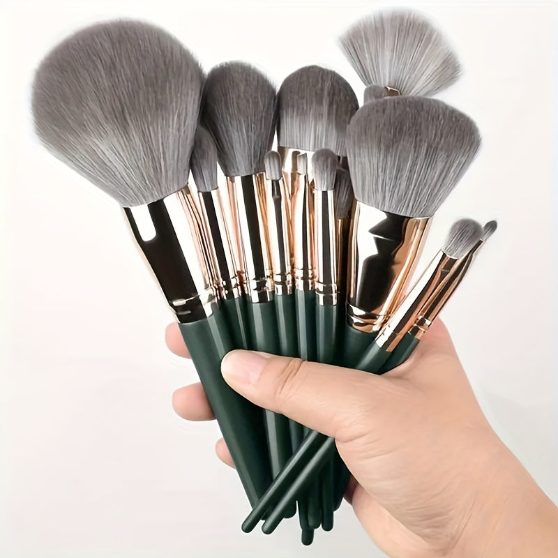 14-Piece Makeup Brush Set with Synthetic Hair for Foundation Eyeshadow Eyebrow