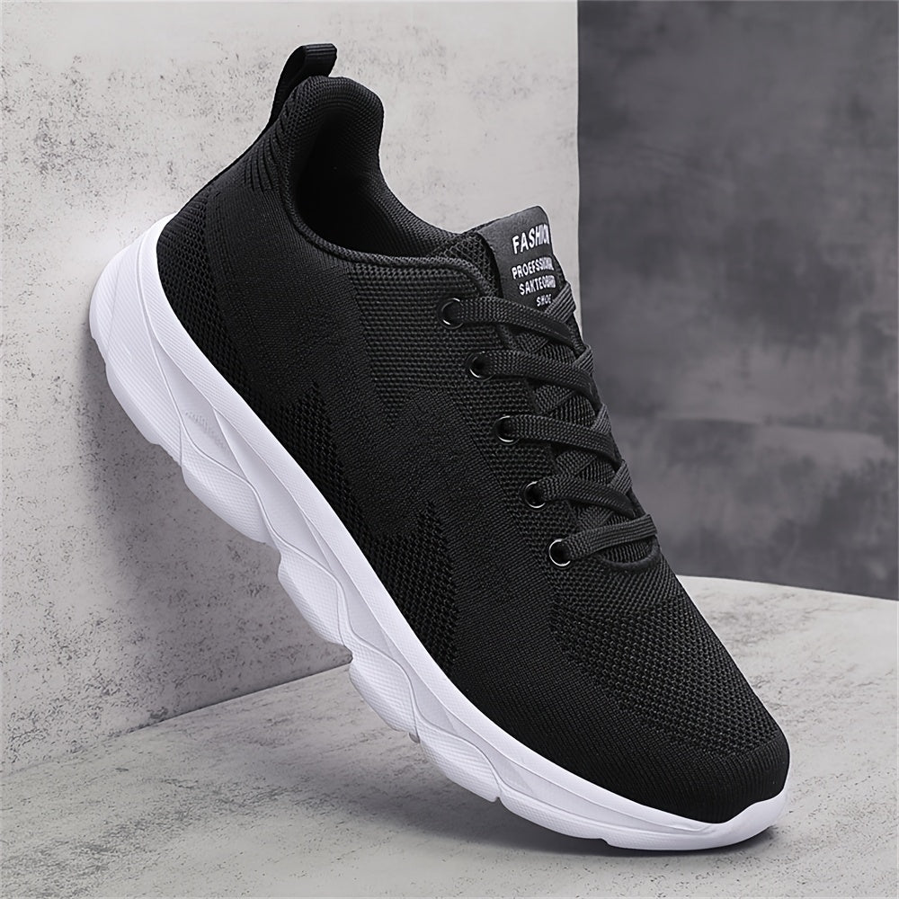 Men's Minimalist Running Shoes Low Top Lace-Up Solid Color Breathable Fabric EVA Sole