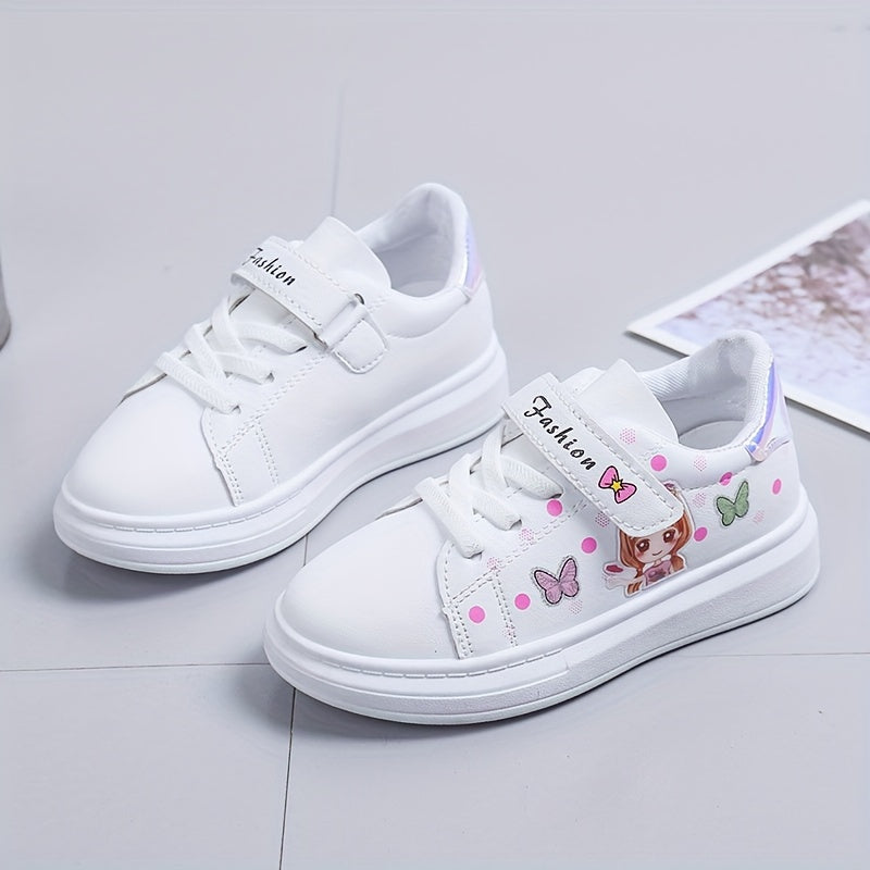 Girls' All-Season Lightweight Anti-Slip Cartoon Sneakers with Rubber Sole