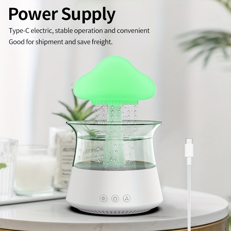 Rain Cloud Aromatherapy Essential Oil Diffuser Night Light Humidifier Desk Fountain Bedside Sleep Relaxation
