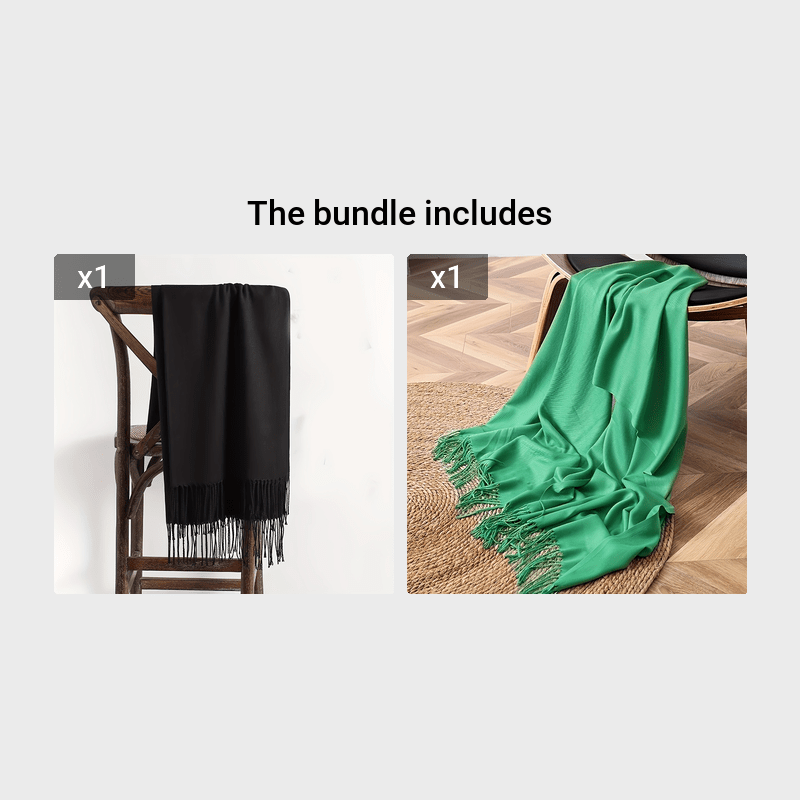 Women’s Solid Color Tassel Scarf Thin Warm Windproof Accessory