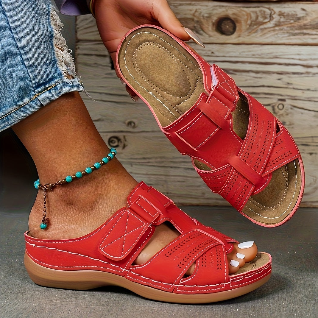 Женские летние сандалии из синтетики на slip-on, открытый носок, повседневные | пляжная обувь