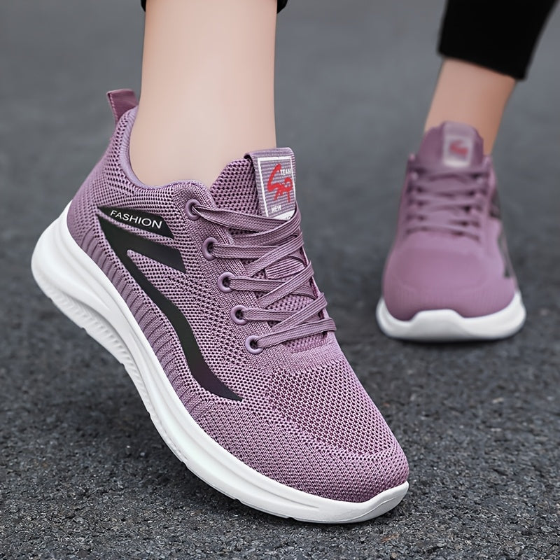 Women's Casual Sports Shoes Knitted Mesh Flat Low-Top for Outdoor Activities