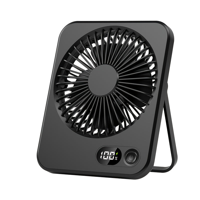 Portable USB Desktop Fan Black Pink 5-Speed Quiet Adjustable Mini Fan