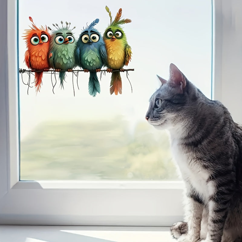 Yorqin multfilm qush vinil stikerlar, oynalar uchun olib tashlanadigan dekallar