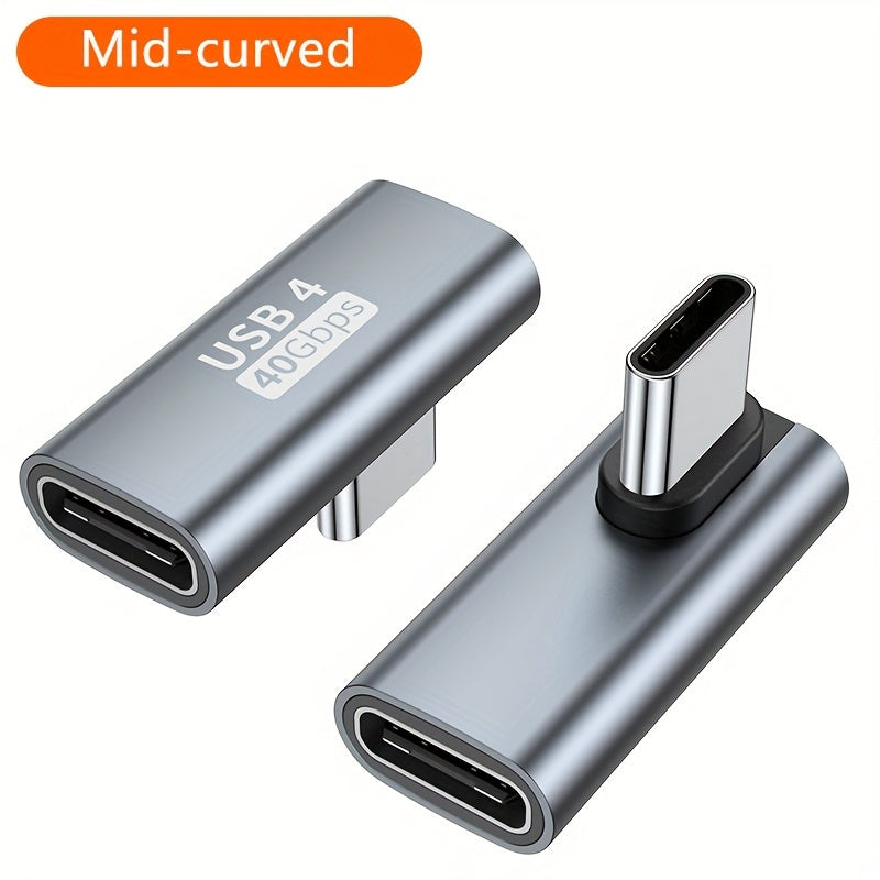 USB C Adapter 90 Degree Female to Male Fast Charging Right Angle Elbow