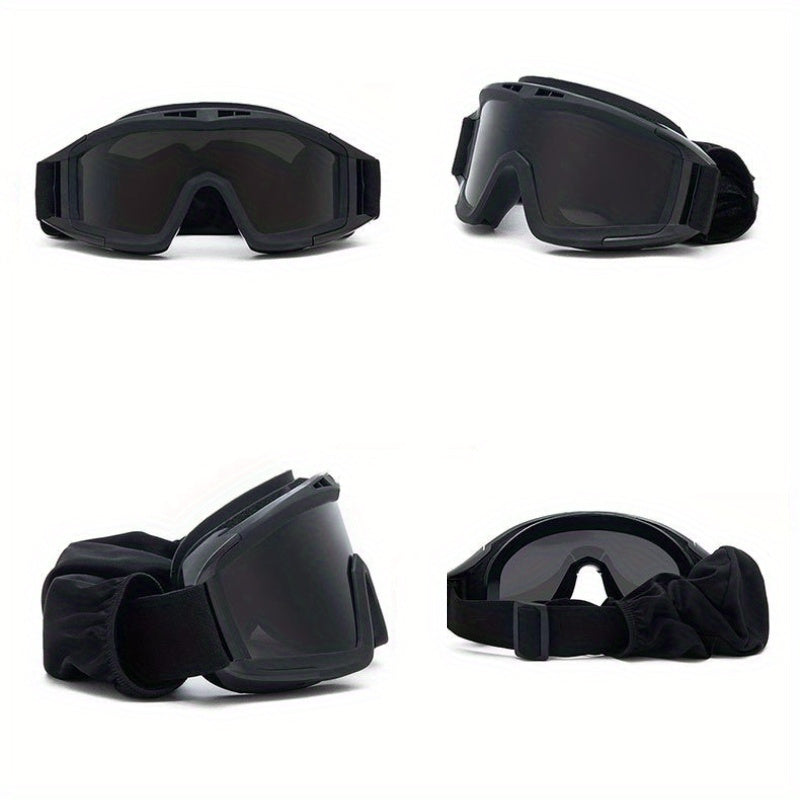 Gafas deportivas para exteriores Antivaho Resistentes a la arena Protección UV Correa ajustable Negro Caqui Verde militar