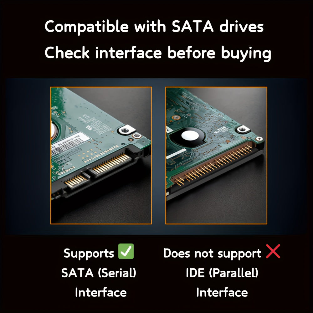 External Hard Drive Enclosure USB 3.1 Type-C Brushed Surface for 2.5 Inch Drives