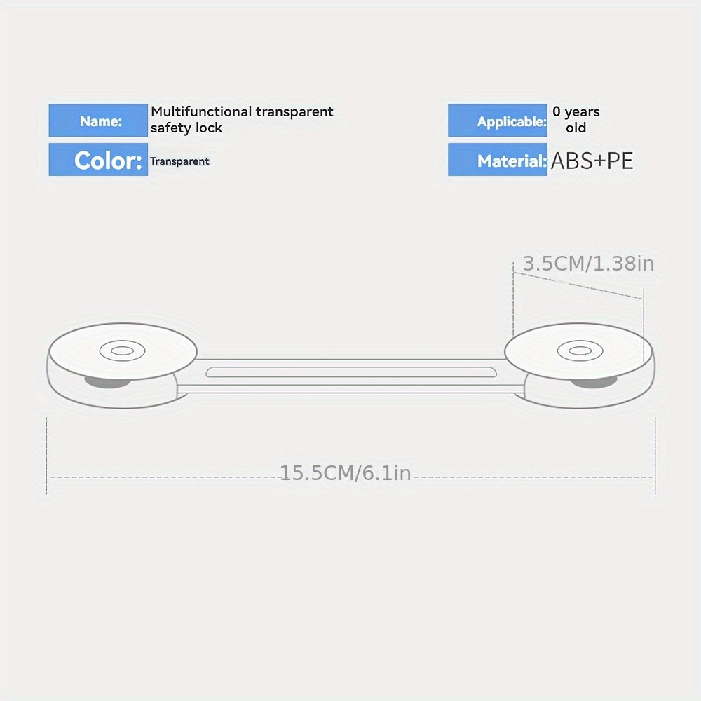 Bloques de seguridad transparentes para niños para armarios, cajones, frigoríficos y puertas, pack de 5