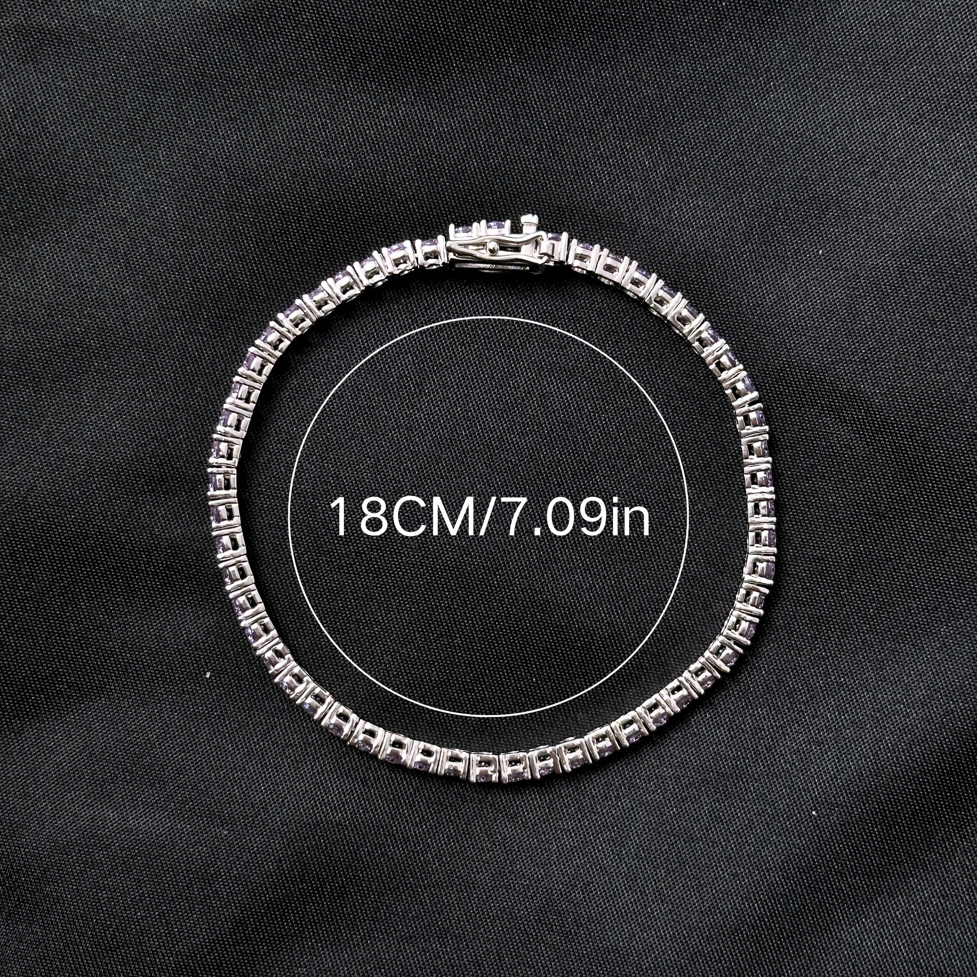 Men's and Women's Moissanite Tennis Bracelet Silver Round Chain Gift for Birthdays Valentine's Weddings Christmas