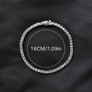 Moissanite Tennis Bracelet S925 Sterling Silver White Gold Plated Unisex Jewelry
