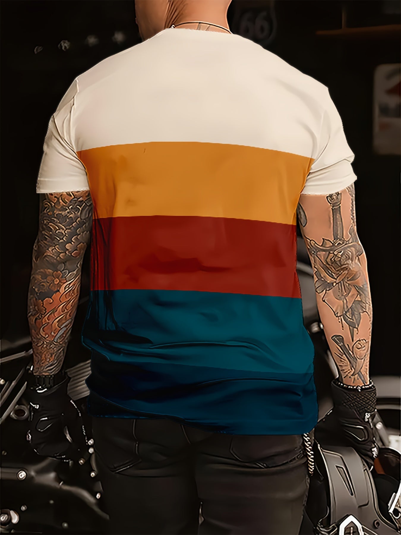 Erkaklar uchun qisqa yengli krujka bo'yinli futbolka, burgut emblemasi bosma va rangli blokirovka bilan, tasodifiy va zamonaviy sovg'a sifatida mukammal.