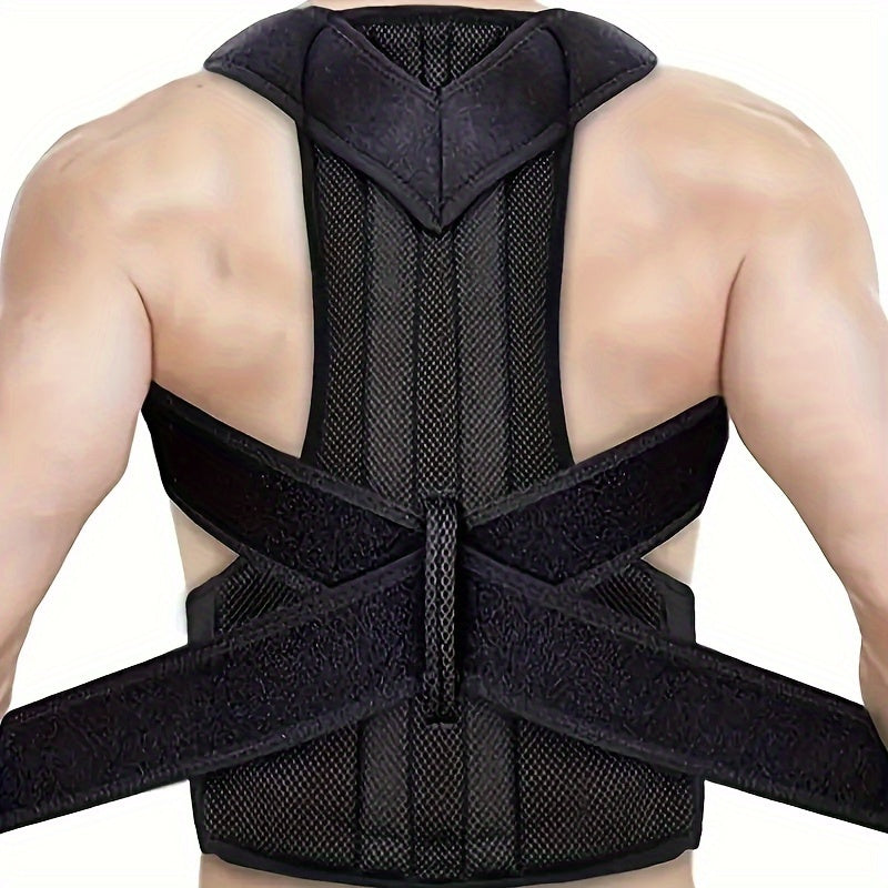 Unisex Posture Corrector Back Brace Adjustable Spine Support Breathable Knit Fabric