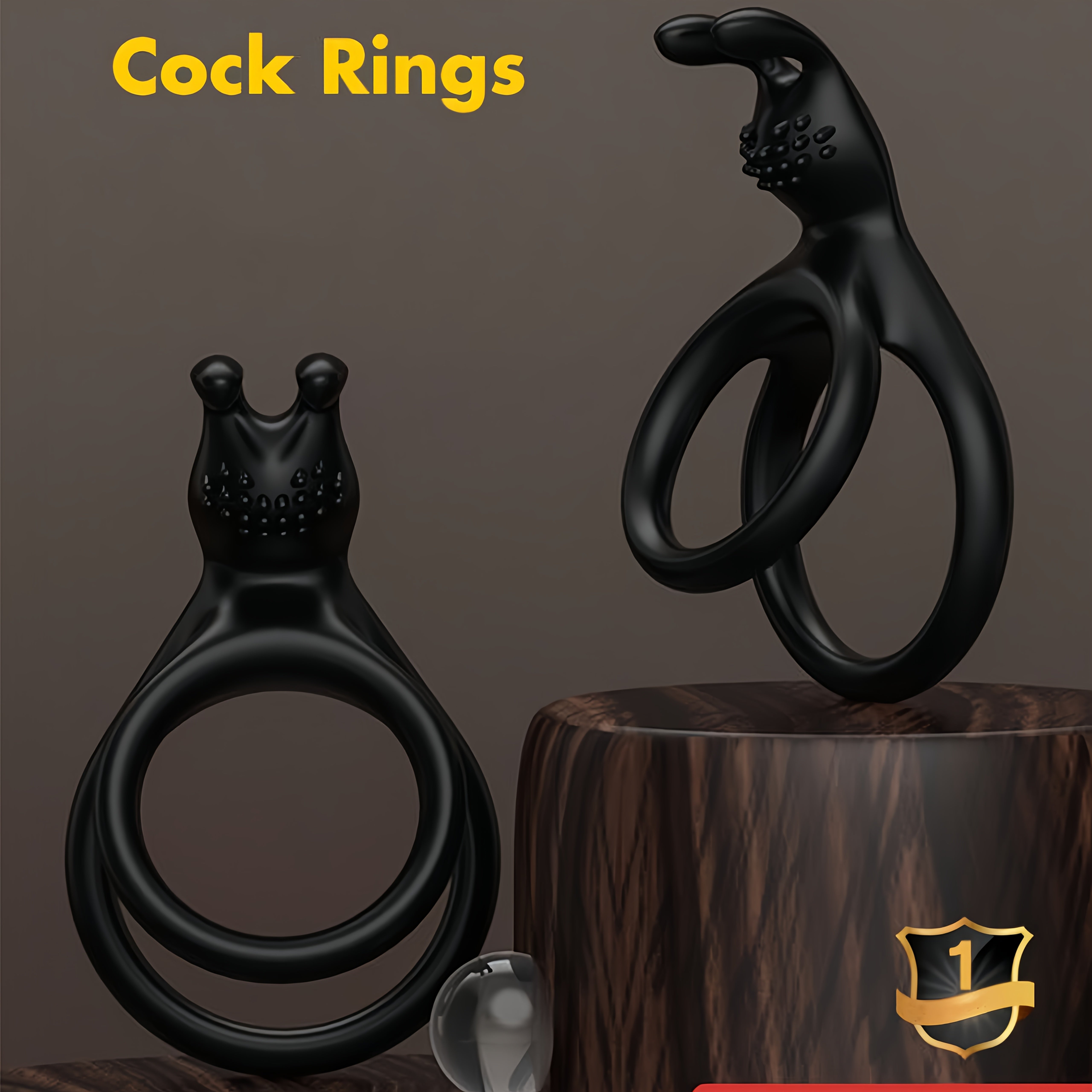 Men Silikon Cock Ring Bunny Ears bilan testislarni stimulyatsiya qilish uchun