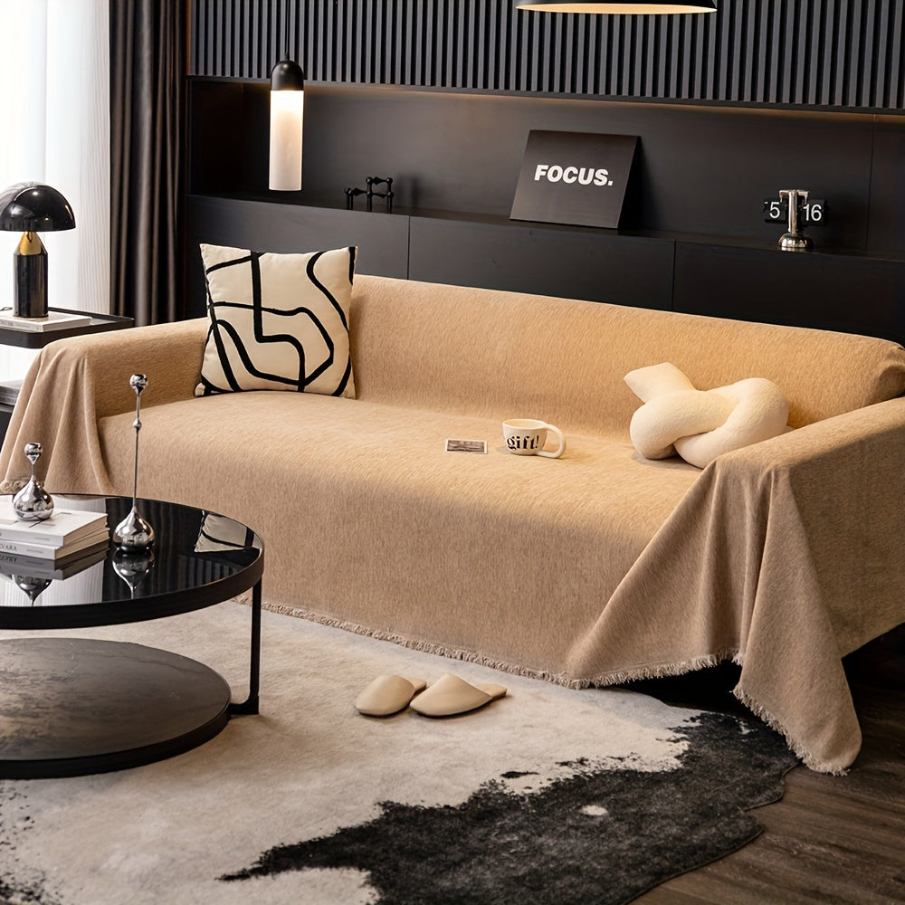 Tasselli suv o'tkazmaydigan divan qoplamasi, yuvilishi mumkin va bardoshli, yashash xonasi uy bezaklari uchun universal mebelni himoya qilish.