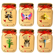 Kids Valentine's Day Cards Set of 12 with Insect Toys and Exchange Cards for Classroom Gifts
