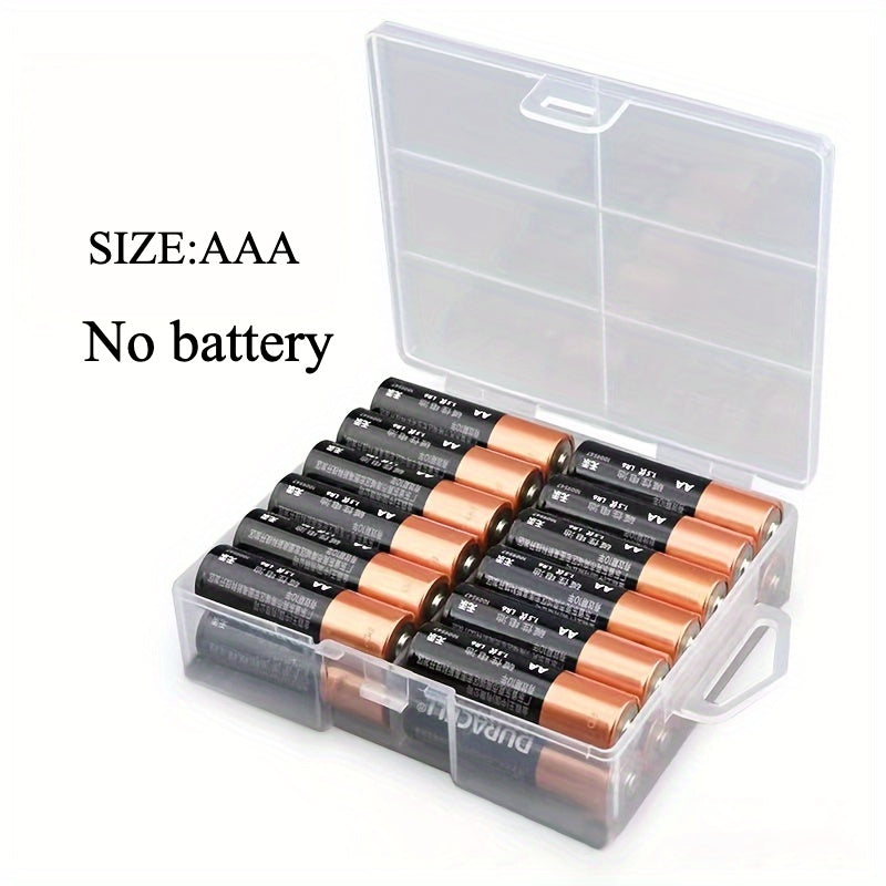 Plastic Battery Storage Box Holds 24 AA AAA Batteries for Home Organization