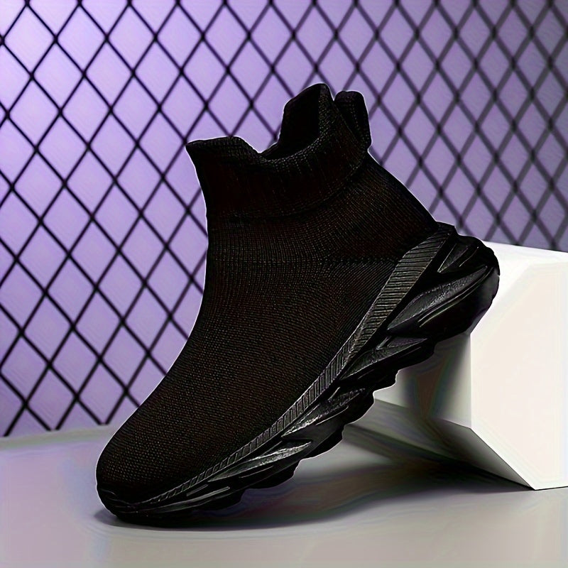 Zapatillas slip-on de media altura para niños con tela transpirable y suela de EVA, casual para niños y niñas menores de 14 años