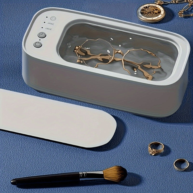 360-darajali portativ zargarlik buyumlari va ko‘zoynaklarni tozalash qurilmasi, qayta zaryadlanadigan, vibratsiyali, chuqur tozalash uchun 3 ta rangda