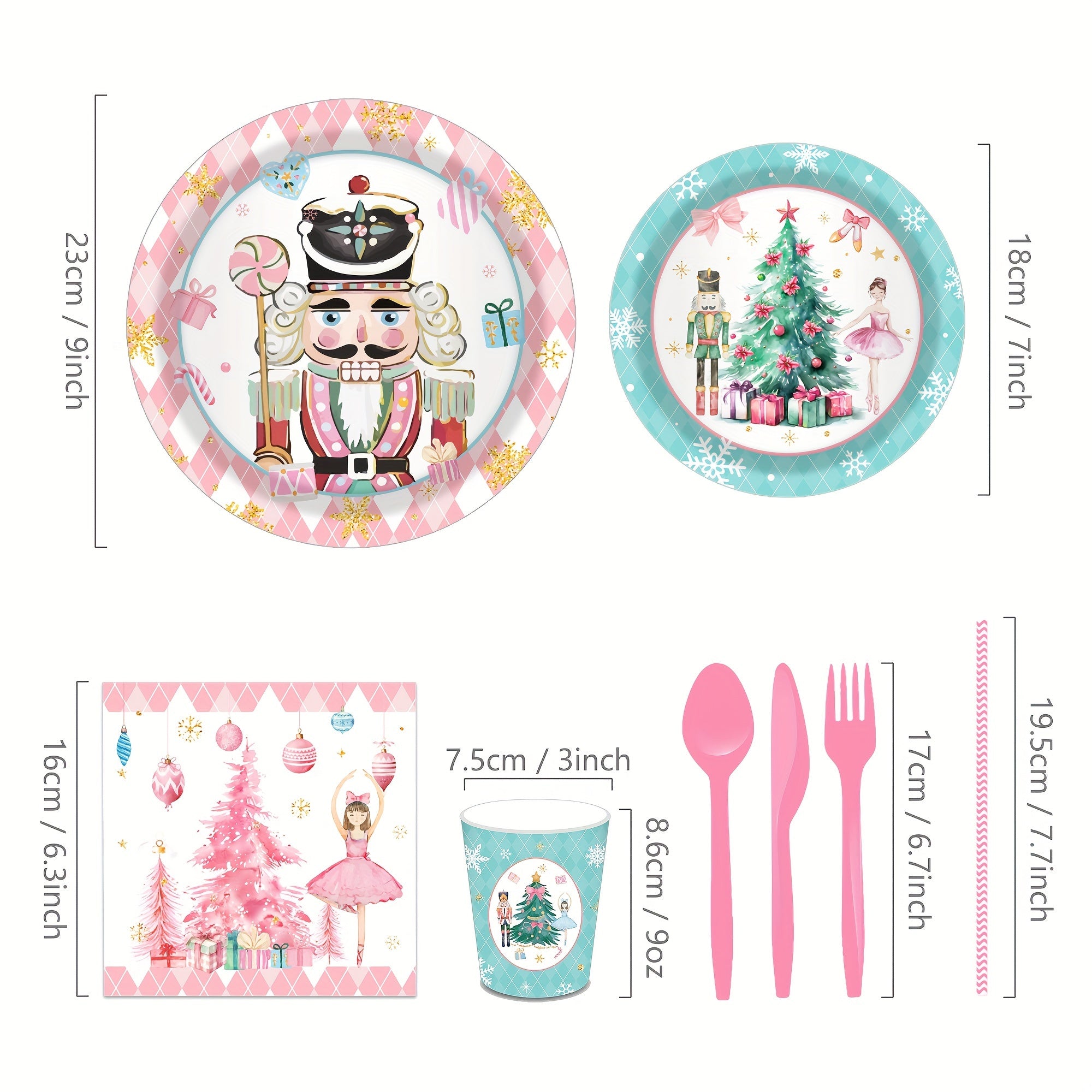 Новогодние принадлежности для мужчин, набор посуды для рождественской елки с ореховым феей, тарелки, чашки, салфетки