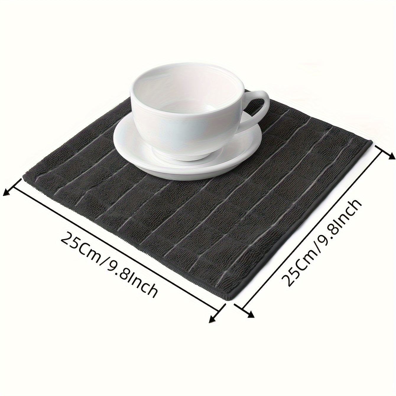 Set of 5 Black Rectangular Cleaning Cloths for Household and Kitchen Use