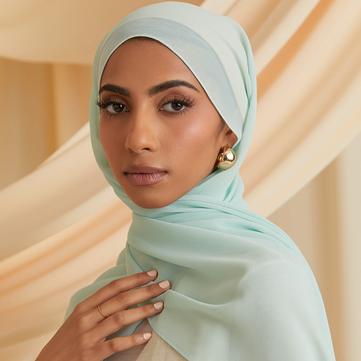 Women's Solid Color Chiffon Scarf - Lightweight and Breathable, Elegant and Simple Style, Windproof and Sun Protection Shawl