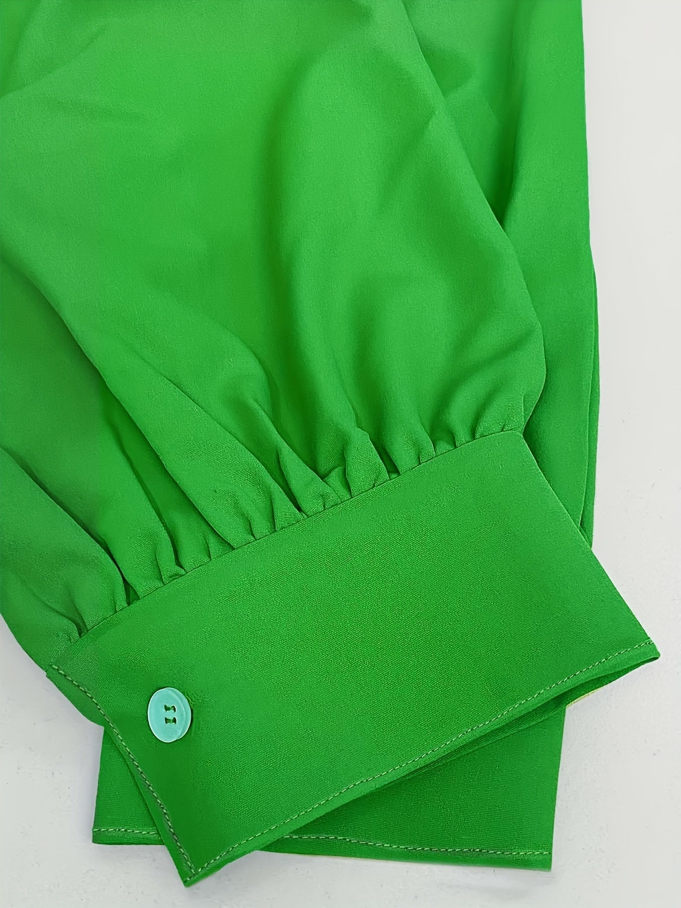 Women's Plus Size Casual Blouse Solid Button-Up Lantern Sleeve Turn Down Collar