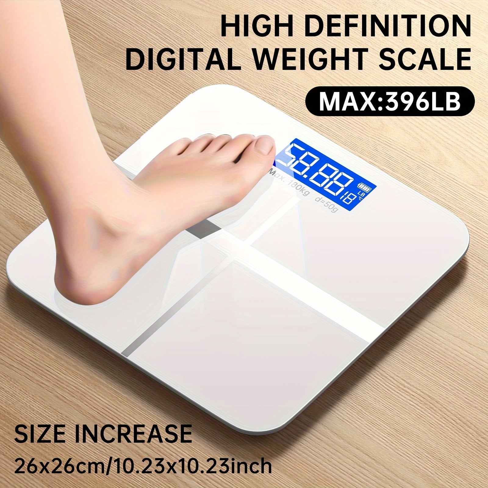 Bathroom Scale LCD HD Display Temperature Switchable KG Pounds Ultra-wide Platform 5 Scenarios