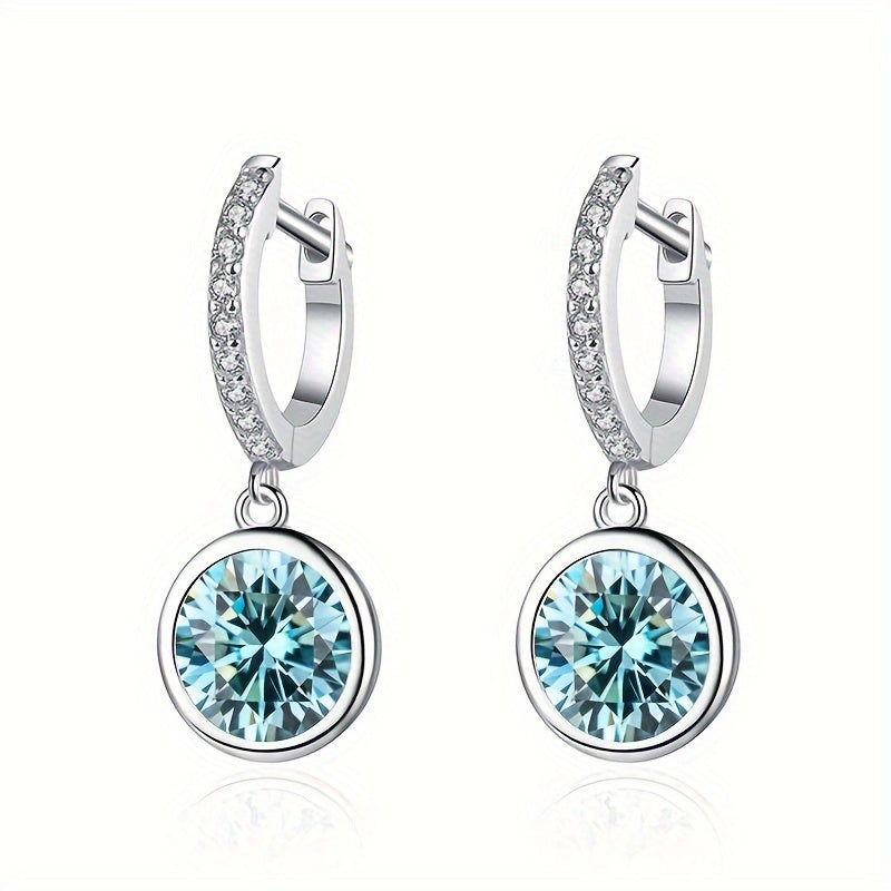 Sterling Silver Moissanite Bubble Hoop Earrings Unisex Gift for Birthday Christmas Valentine