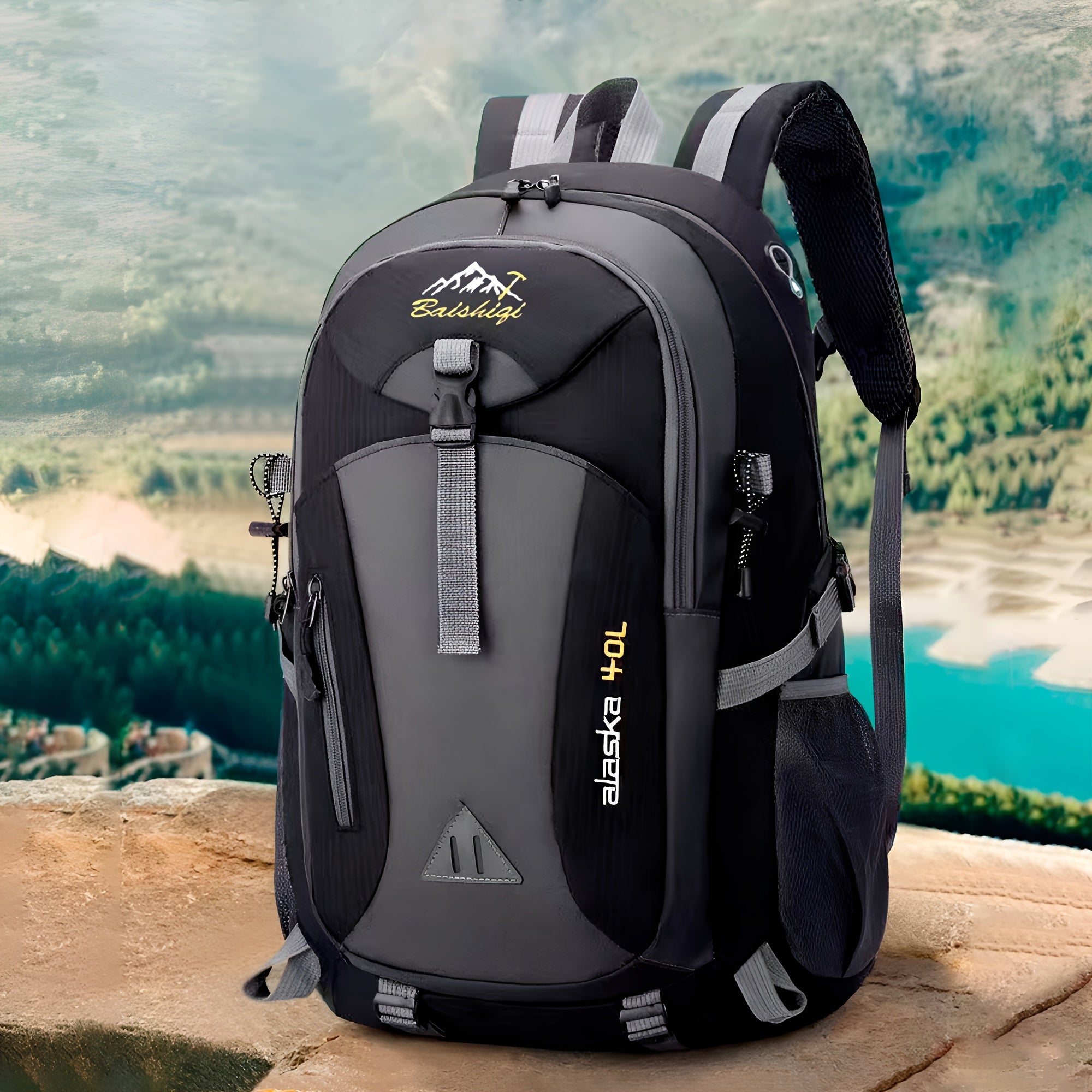 Water-Resistant Polyester Daypack for Hiking Travel and Fitness