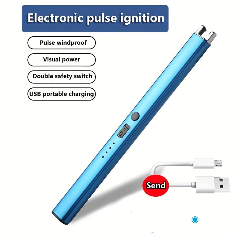 Rechargeable USB Electric Lighter Flameless Windproof for Gas Stove