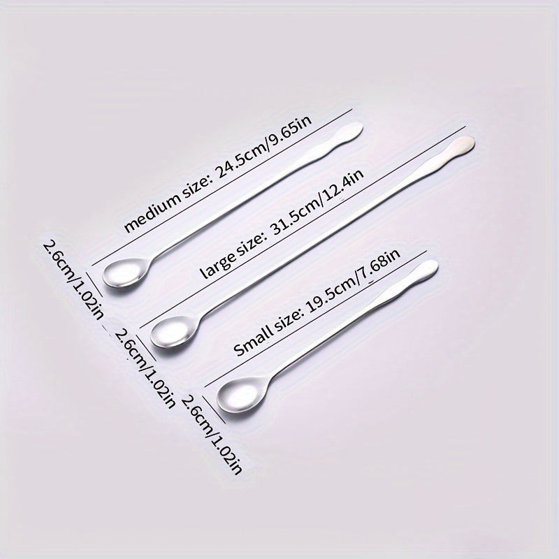 Set of 3 or 6 Long Handle Coffee Stirring Spoons Mini Espresso Spoons
