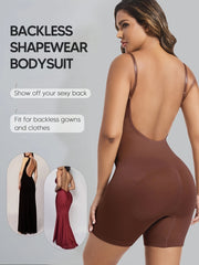 Seamless Backless Shaping Romper for Tummy Control Women Solid Knit Fabric