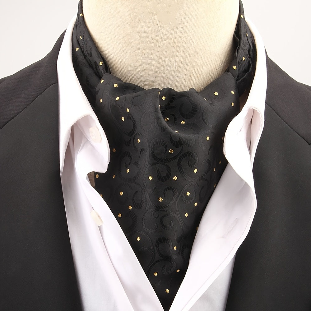 Men's Polka Dot Ascot Cravat Shirt Scarf Polyester for Casual and Formal Wear
