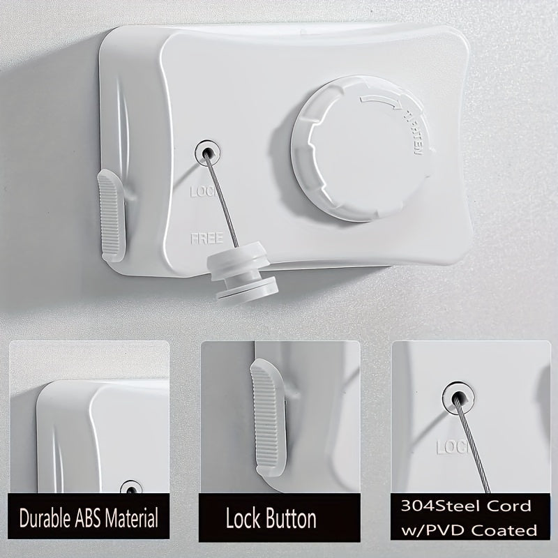 Heavy-Duty Stainless Steel Retractable Clothesline 5.1m Indoor Outdoor Laundry Line