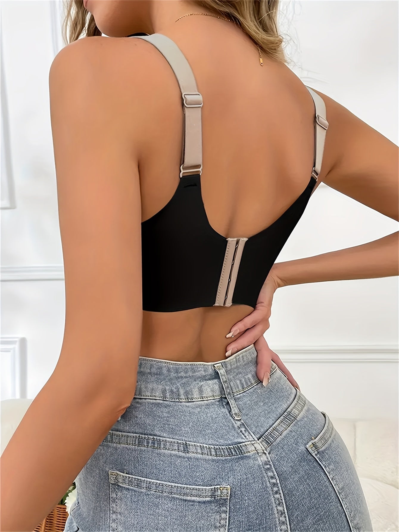 Women Seamless Triangle Underwear Set Contrast Color 2 Pack