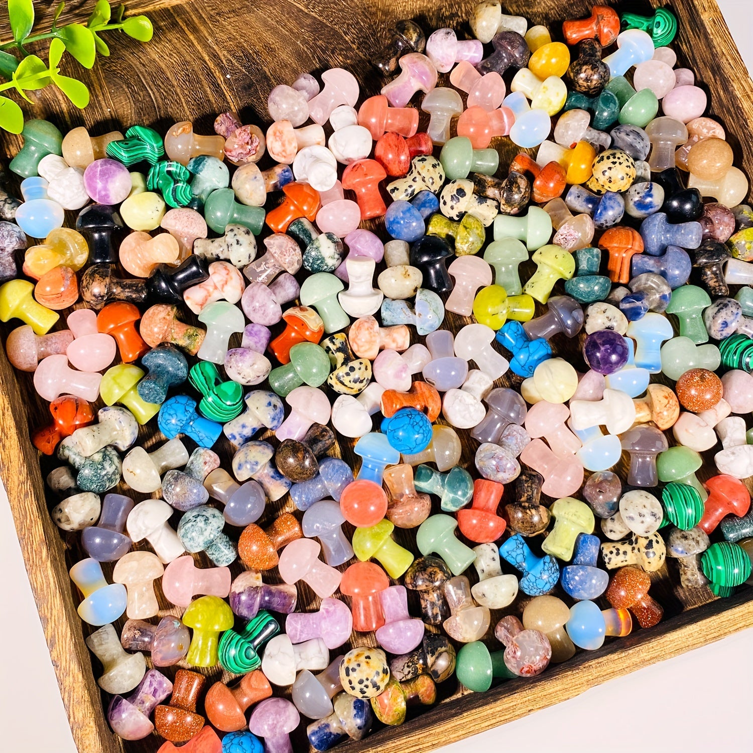 Juego de 5/10/20 mini cristales de cuarzo natural en forma de seta para decoración del hogar y regalos