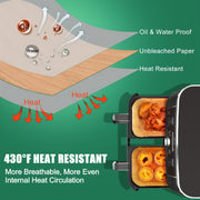 100 Pieces Large Rectangular Silicone Air Fryer Liners Non-Stick Oven Safe Disposable Baskets