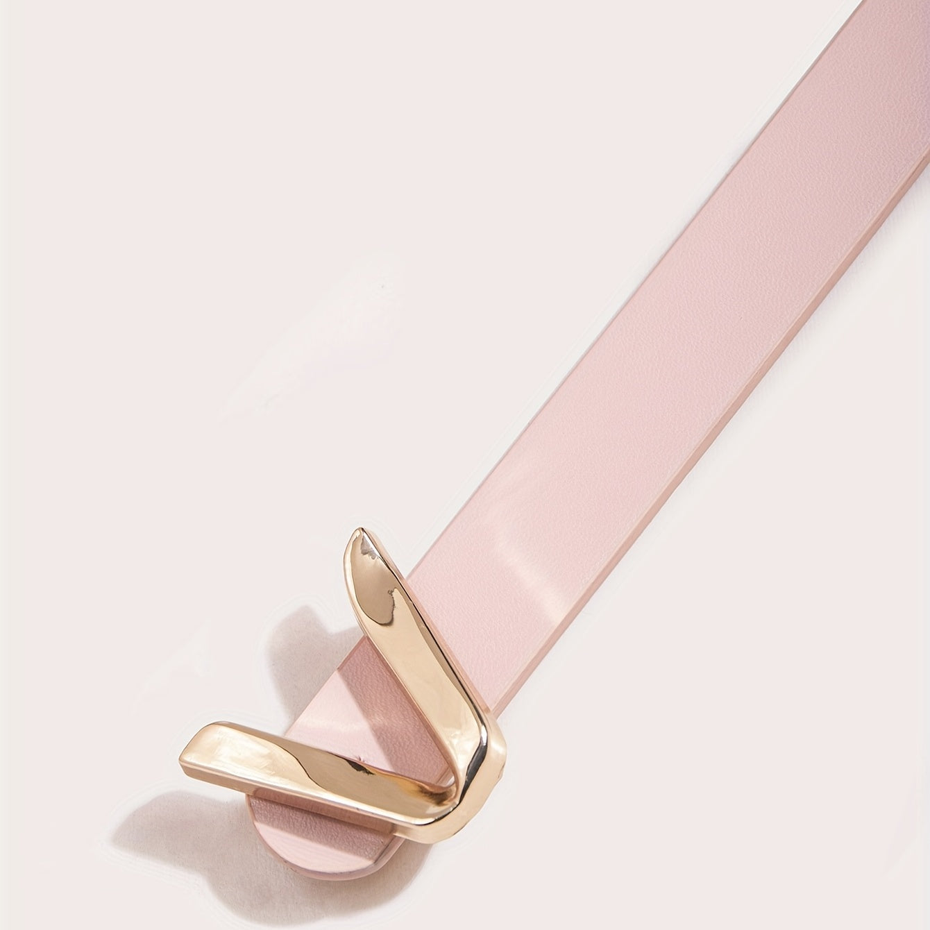 Women's Gold Belt with V-Shaped Buckle Minimalist Fashion Accessory