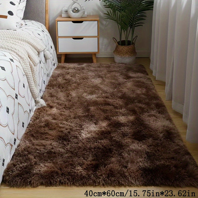 Tie-Dye Plush Area Rug with Gradient Design Non-Slip Thick Soft for Living Room Bedroom Balcony