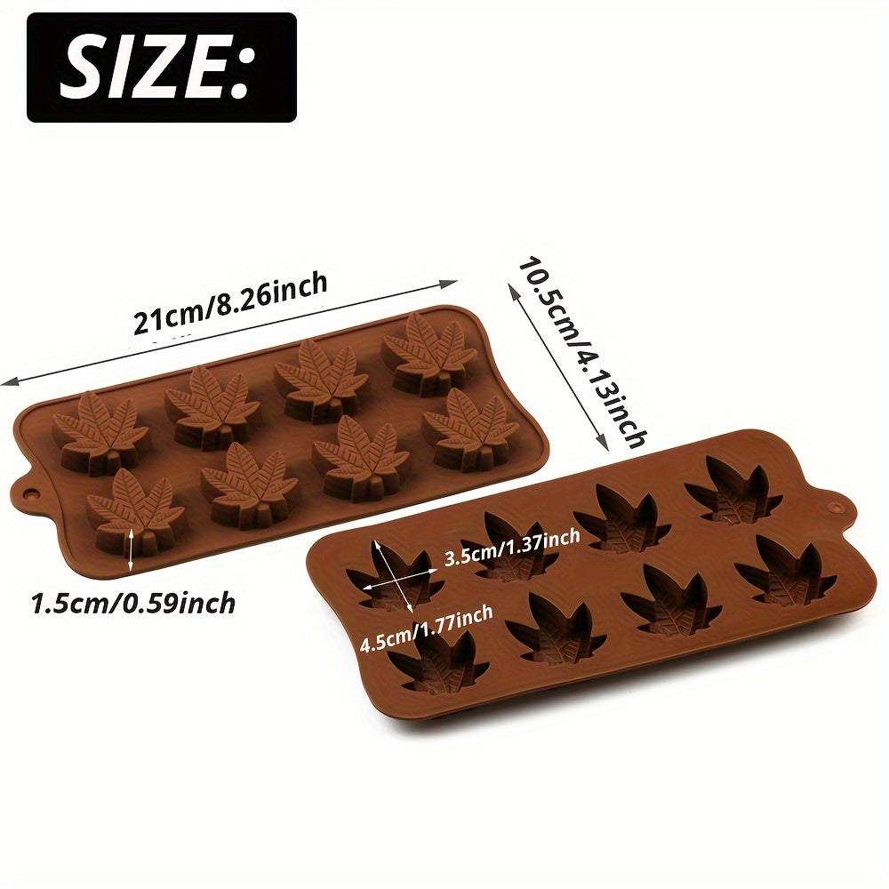 Juego de moldes de hojas de silicona para chocolates, caramelos y helados, de grado alimenticio, libre de BPA, para dulces navideños