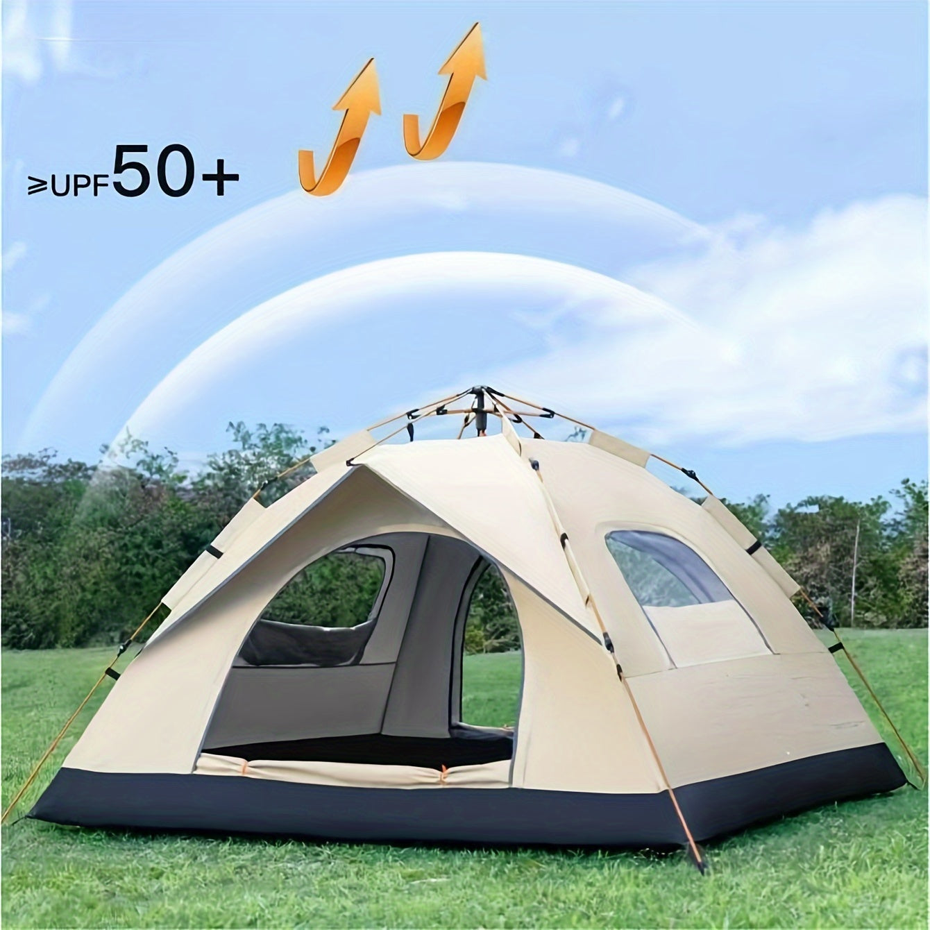 Automatic Quick-Opening Camping Tent for 2-4 People Waterproof Sunproof Beach Shelter