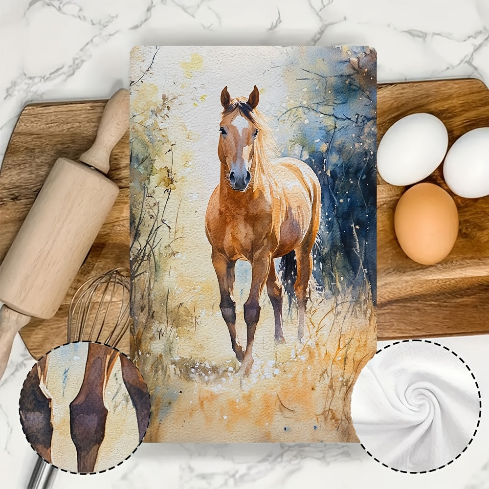 Набор из 2 кухонных полотенец Horse Design, 40x60 см, впитывающий полиэстер