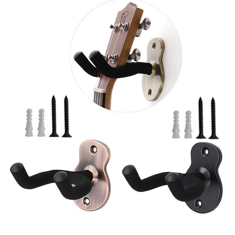 Colgador de pared para guitarra de acero en negro o bronce para guitarra acústica, eléctrica, clásica, bajo, ukelele, mandolina