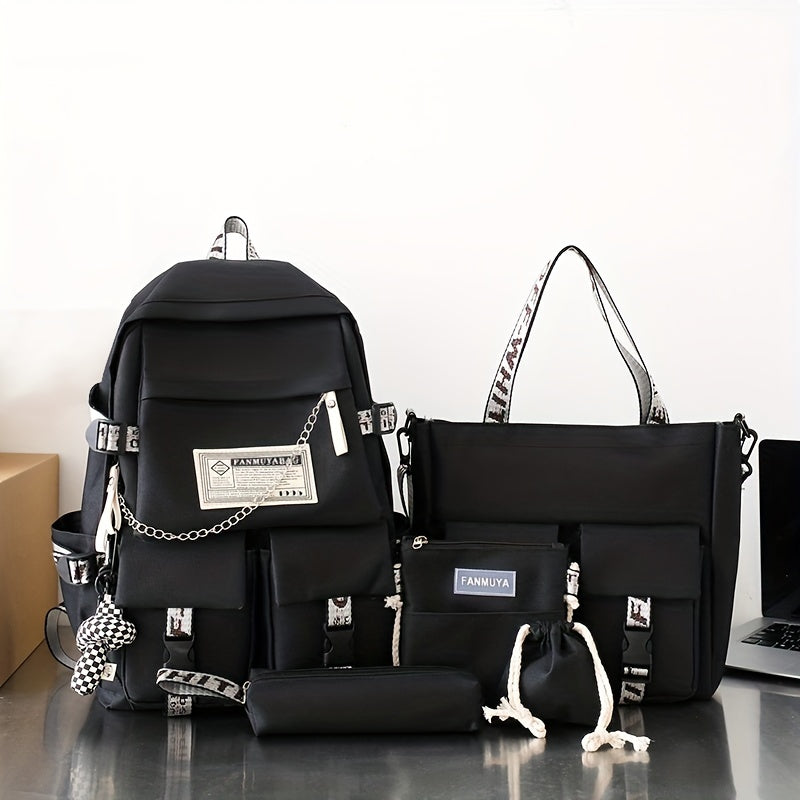 Large Capacity Canvas School Backpack for Men and Women Anti-Theft Campus Style